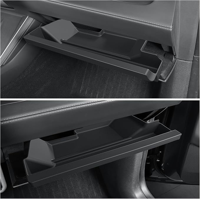 LUCKEASY Glove Organizer for Tesla Model Y Juniper 2025 2026 Glove Box Storage Box Tray Organizer Accessories TPE Storage Tray Black