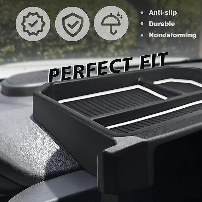 Muslogy Dashboard Storage Box Compatible with 2024 2025 Tacoma & 2025 4Runner Accessories Center Console Organizer w/ 8-inch Screen for SR SR5 TRD PreRunner TRD Sport Off-Road Pro Trailhunter (White)