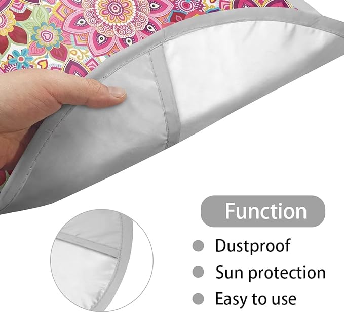 Mandala Steering Wheel Sun Cover 17 Inch Easy to Install Car Rudder Sun Heat Shield Foldable Vehicle Steering Wheel Vehicle UV Reflector Summer Essential Gift for Friends