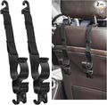 2 PCS Adjustable Car Seat Headrest Hook, Automotive Seat Back Storage Hanging Purse Hook, Durable Backseat Hanger Organizer for Umbrella Bag Coat, Universal Car Accessories