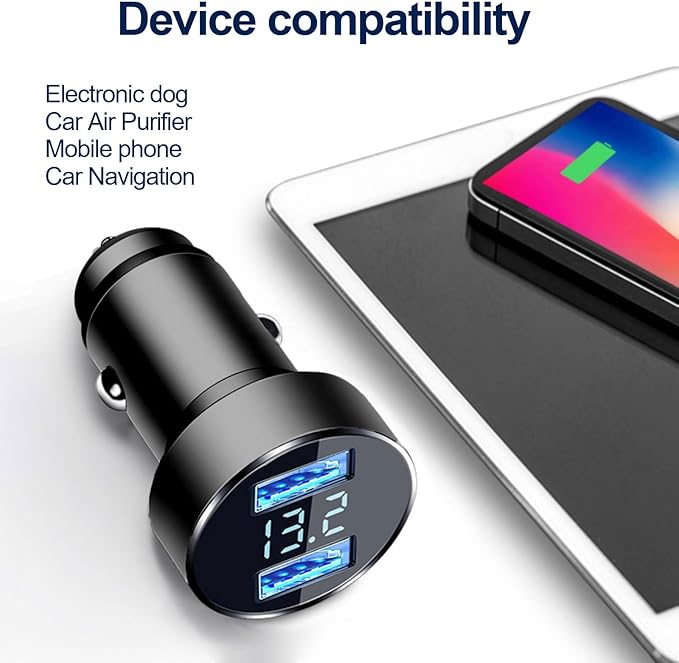 USB A Car Charger, 2Pack Fast Charging Dual Port USB Cigarette Lighter Adapter for iPhone 14 13 12 11 Pro Max SE XR X 8 7 6, iPad