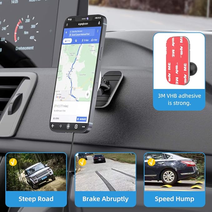 Magnetic Wireless Car Charger Compatible with MagSafe Car Charger Mount, 360° Adjustable Auto Alignment Air Vent Mount for iPhone 13/13 Pro/13 Pro Max/13 Mini/iPhone 12/12 Pro/12 Pro Max,(Silver)