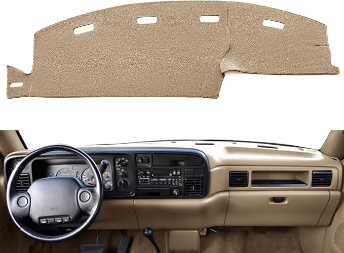Yiz Dashboard Cover Dash Cover Mat Pad Custom Fit for Dodge Ram 1500 2500 3500 1994 1995 1996 1997 Pickup Truck (94-97Beige) J23