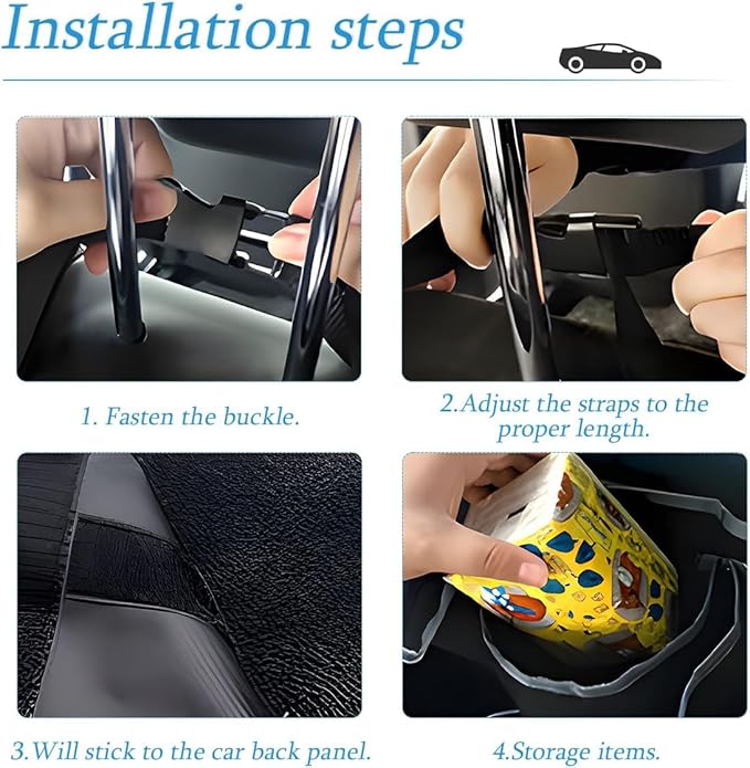 Car Trunk Organizer with Lid for 2022-2026 Tucson, Large Waterproof Vehicle Backseat Hanging Storage Bag with Pockets & Adjustable Straps