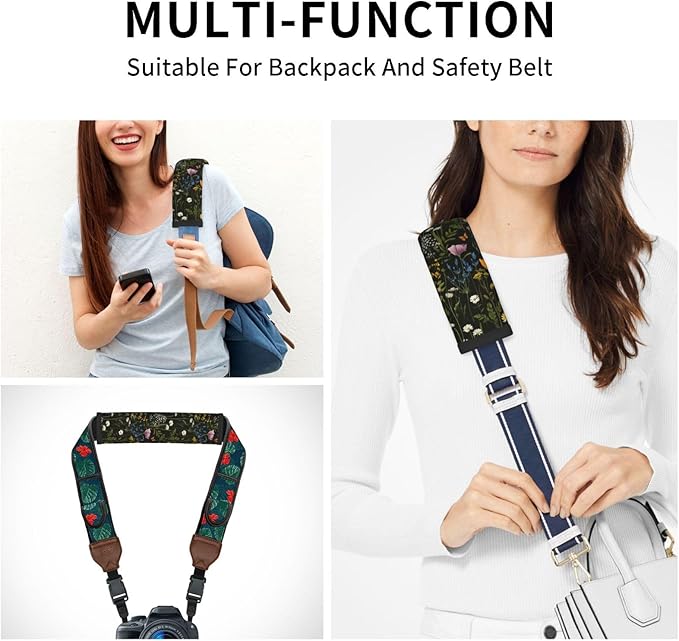 Floral Steering Wheel Cover Elastic Non-Slip Car Steering Wheel Covers with Seat Belt Shoulder Pad for Women Men