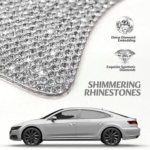 10PCS Bling Car Door Handle Protectors, 4 Door Bowl Stickers + 6 Handle Strips, Crystal Rhinestone Anti-Scratch Car Accessories, Sparkling Auto Decor Decals, Universal for SUV Sedan Truck (White)
