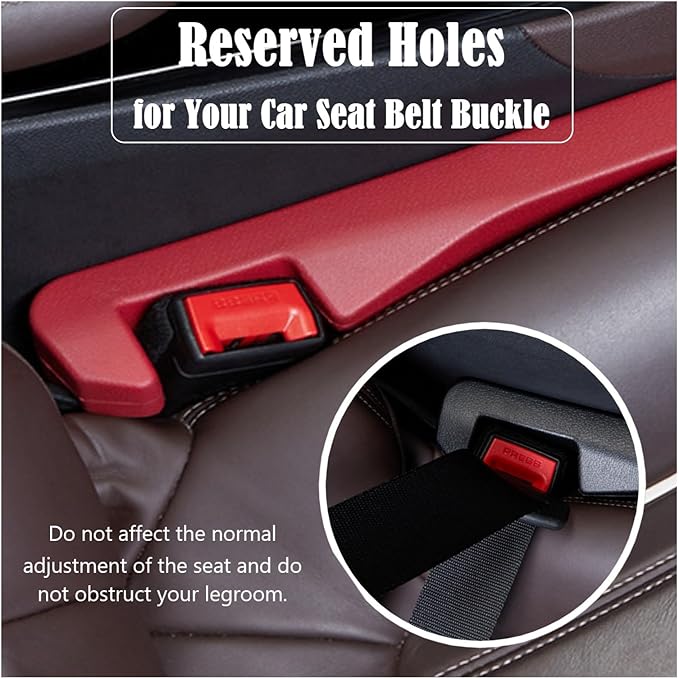 Berylins Car Seat Gap Filler Universal for Car SUV Truck Fit Organizer Fill The Gap Between Seat and Console Stop Things from Dropping, Set of 2 (Red)
