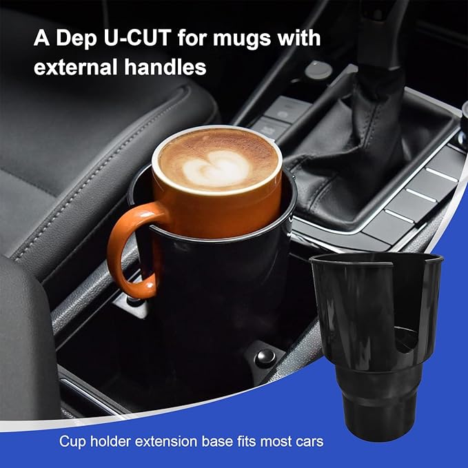 Cup Holder Expander for Car, 4 Inch Car Cup Holder Expander Adapter, Detachable Expander Car Coffee Mug Adapter Organizer, Car Cup Holder for 32-50 oz Bottles & Cups