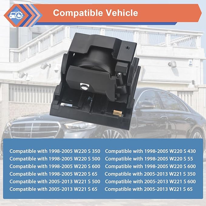 ZONFANT Center Console Cup Holder, Cup Holder Expander Compatible with Mercedes-Benz Vehicle W220 S350 S430 S500 S600 S65 AMG 2003-2006, Replace #2206800014 A2206800014 220-680-00-14