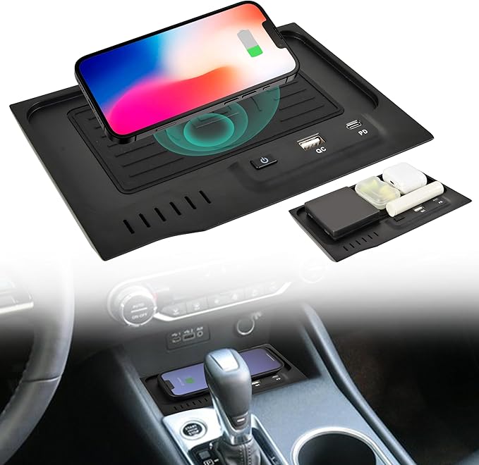 Wireless Charger for 2019-2024 Nissan Altima L34 Style Accessories, USB-A USB-C Phone Wireless Fast Charging Panel for S/SR/SV/SR VC-Turbo/SL/Platinum/latinum VC-Turbo/Edition One
