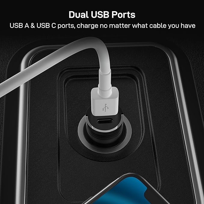 Dual Port Car Charger, [Matt Black] [2 Pack] USB A & USB C Car Cigarette Lighter Charging Adapter, 30W Fast Charging, PD&QC 3.0, Compatible with iPhone 16/15/14/13/12 Series, Samung, Pixel
