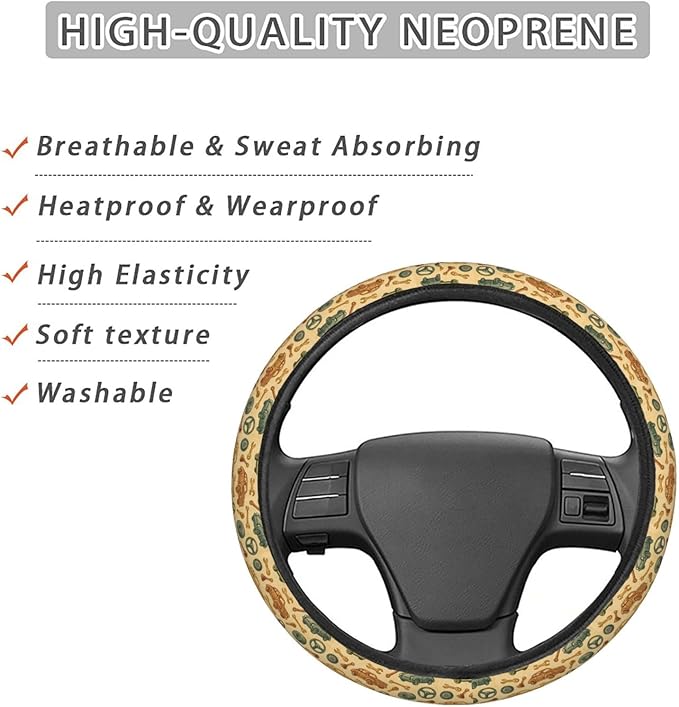 FeHuew Vintage Cars Repair Tools Steering Wheel Cover for Women, Girls 15 inch Universal Auto Car Anti Slip Wrap Steering Wheel Covers Fit for Vehicles, Truck, SUV