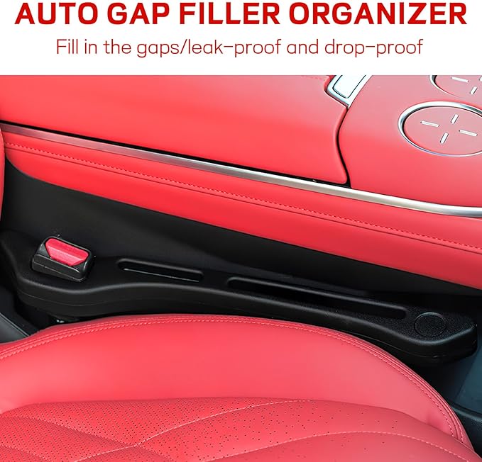 2 PCS Car Seat Gap Filler, Car Gap Filler Organizer to Fill The Gap Between Seat and Console, Auto Seat Crevice Blocker Stop Things from Dropping, Essential Car Interior Accessories