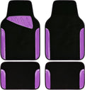 CAR PASS Jelly Waterproof Universal Fit Car Floor Mats, Girly Car Carpet Mats with Anti-Slip Nibbs Backing & Driver Heel Pad Fit for SUV, Vans, sedans, Trucks,Cute car mats of 4pcs for Women (Purple)