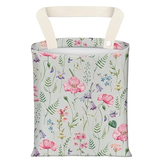 BEAKND Hanging Car Garbage Bag, Cute Car Trash Can Bag, Automotive Accessories for Women Men Vintage Colorful Flower
