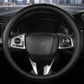 Leather Steering Wheel Cover, Anti-Slip, Safety, Soft, Breathable, Adaptable to 14.5-15 inches Steering Wheel Fit SUV Jeep Van Sedan, Car Steering Wheel Protector for Women Men,Classic Black