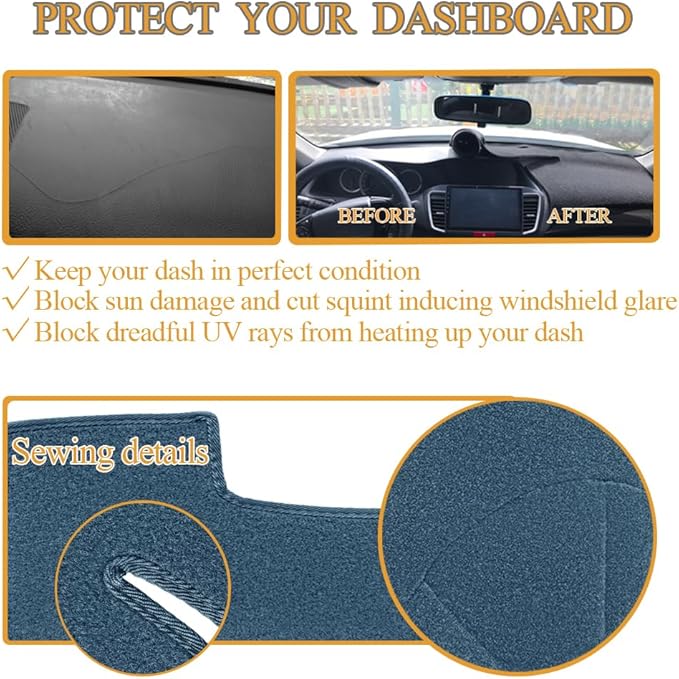 Dash Cover Mat Custom Fit for 1995-1996 Chevy Chevrolet Silverado C1500 C2500 C3500 K1500 K2500 K3500 Tahoe Suburban,GMC Sierra Yukon Suburban Pickup Truck,Dashboard Cover Pad Carpet(Navy Blue)J131