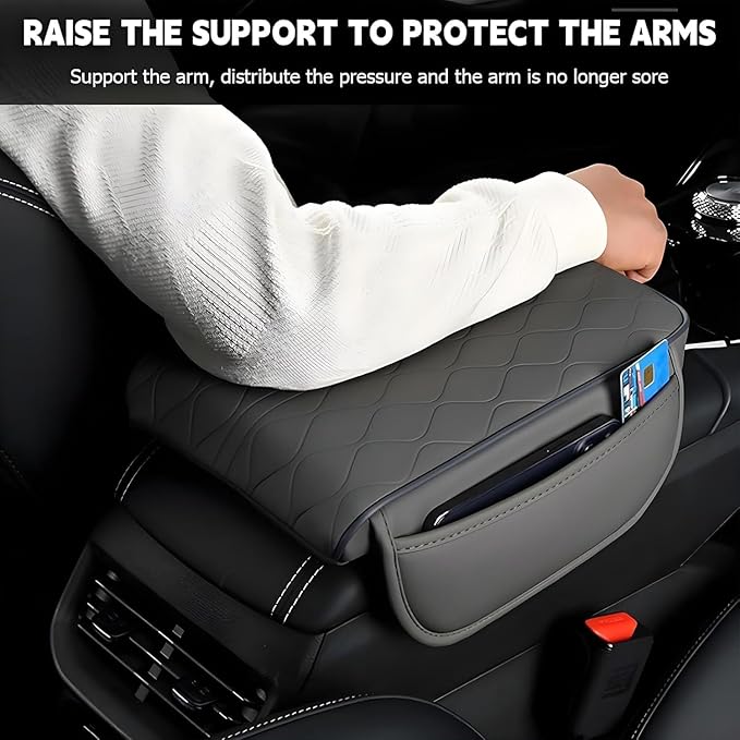 Car Center Console Cover for Mazda 3 Hatchback 2022 2023 2024 2025, Leather Middle Console Protector Car Armrest Storage Box Mat Thick Arm Rest Pad Accessories