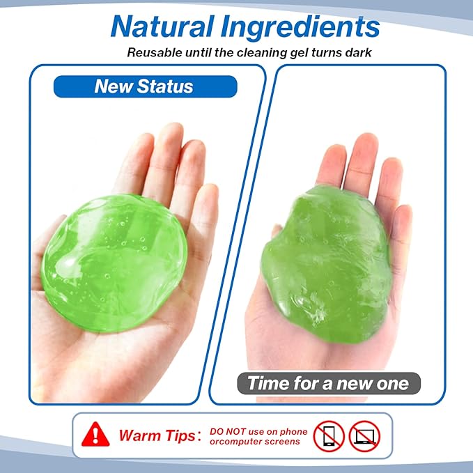 Car Cleaner Gels-4 Pack, Cleaning Gel for Car, Dust Cleaner Putty Cleaner Slime Cleaning Supplies Auto Detailing Tools, Cleaning Slime for Dust Removal, Cleaning Kit Gift for Men Women, 320g