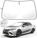 SHINEHOME Car Windshield Sun Shade Compatible with 2026 2025 2024 2023 2022 2021 2020 2019 2018 Camry LE XLE Hybrid SE XSE Sedan Accessories 2026 Upgrade Foldable Sunshade Custom Windshield Sun Visor