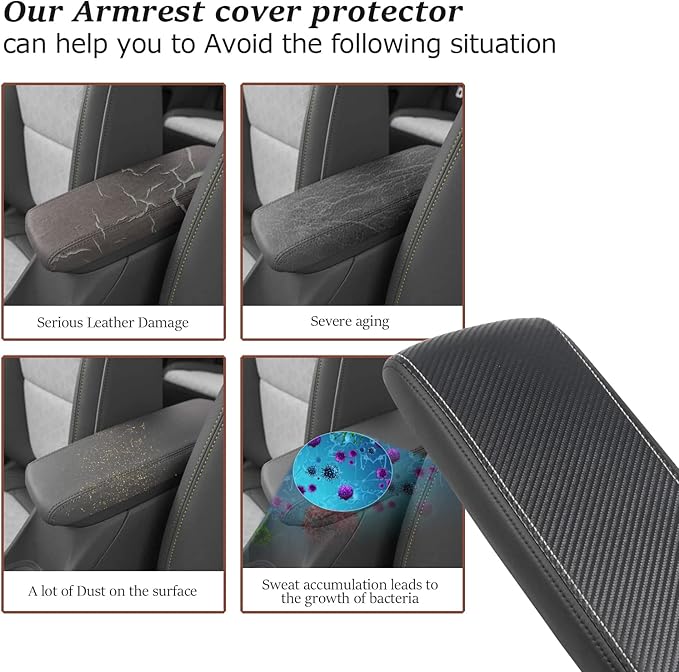 SKTU for 2022 2023 Chevrolet Bolt EUV Center Console Cover 2023 Bolt EUV Armrest Cover 2022 2023 Bolt EUV LT/Premier Console Cover Center Console Soft Cushion for Bolt EUV LT/Premier (White Line)