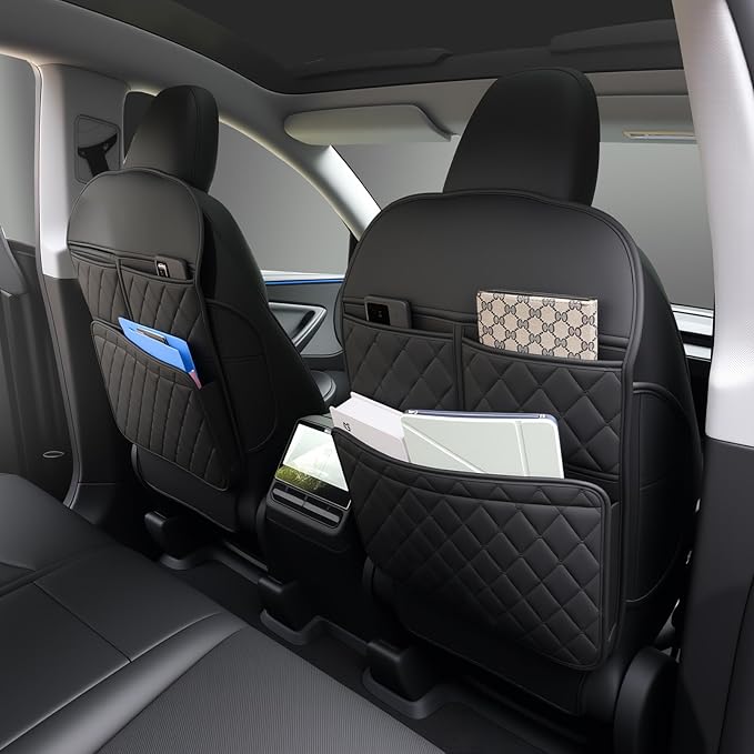 2 Pack Kick Mats Back Seat Protector，Seat Back Protector for Kids Feet Car Seat with Car Back Seat Organizer, Seat Back Protector Cover for Back of Front Seats - Protect Against Dirt and Scuffs