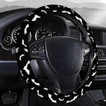 Steering Wheel Covers for Car, Truck, and SUV, Cute Non-Slip Breathable Elastic Steering Wheel, Car Accessories, Universal 15 Inch Leather Cover for Men Women Black Bat