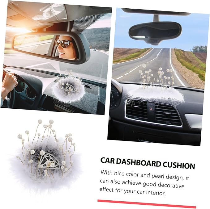Auto Dashboard Mat Non Slip Vehicle Cushion with Elegant Pearl Design Car Pad for All Seasons for Securely Holding Items Your Car Interior