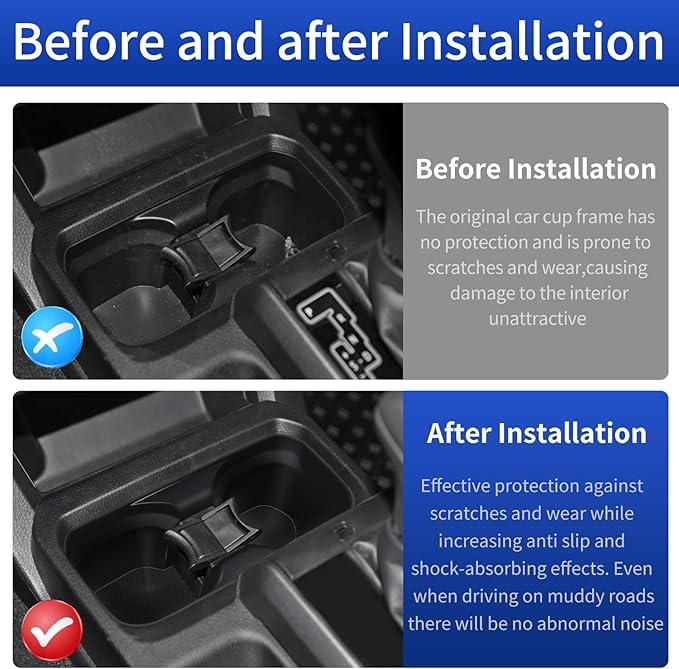 Front Central Control Water Cup Silicone Case for 2016-2023 Toyota Tacoma Center Console Cup Holder Protector Interior Modification Accessories (Front Water Cup Mat)