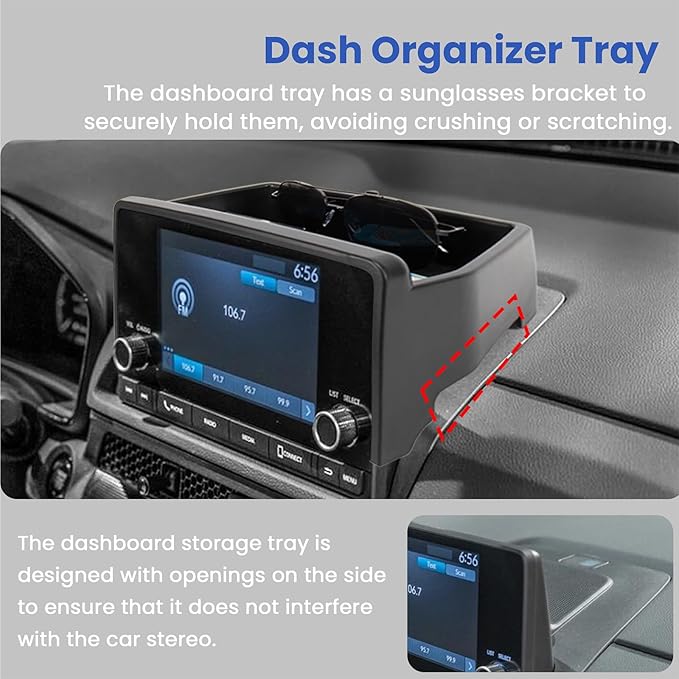 Carwiner 4PCS Center Console Organizer Compatible with 2023 2024 2025 2026 Honda CR-V EX-L/Sport-L Hybrid Accessories, Dash Organizer Tray Holder & Hidden Storage Box for Honda CRV with Coin
