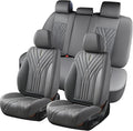 FLORICH Seat Covers,Car Seat Covers Full Set, Nappa Leather Front and Rear Seat Covers, Luxury Car Seat Cushion,Gary Leather Seat Covers 5 Seats, Universal Car Vehicle Accessories for Sedan SUV