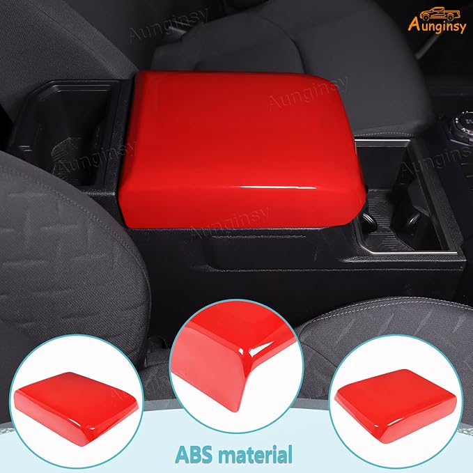 Aunginsy Center Console Armrest Protector Cover Compatible with Toyota Tacoma 2024 2025 2026, ABS Central Armrest Seat Storage Box Cover Cushion Lid Protector Pad Waterproof Anti-Scratch Accessories