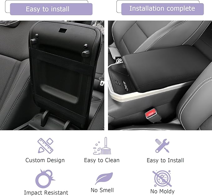 LUWU 2025 2026 Terrain Center Console Cover Compatible with 2025 2026 GMC Terrain Accessories 2025 Terrain GMC Armrest Cover Center Console Pad Armrest Console Cover (Thin Black)