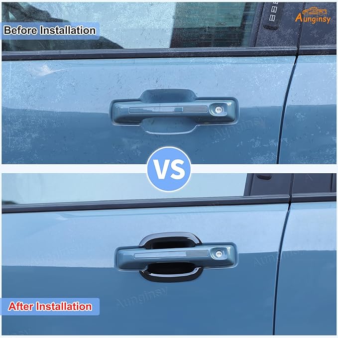 Aunginsy Exterior Door Handle Bowl Trim Cover Compatible with Ford Maverick 2022-2025 Ford Bronco Sport 2021-2025 Outside Door Handle Cup Bowl Cover Scratches Protector Decorative Sticker Accessories