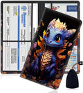 Yuxcfhjfe Car Registration and Insurance Holder, PU Leather Auto Document Holder for Men&Women, Vehicle Glove Box Compartment Organizer with Magnetic Shut for Driver's License, Baby Dragon Pattern