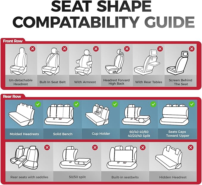 FREESOO Gray Car Seat Cover Full Set - Faux Nappa Leather Seat Covers for Cars, Luxury Breathable Waterproof Front Seats Cushion Protectors with Lumbar Support, Universal Fit for Sedans SUVs Pickups