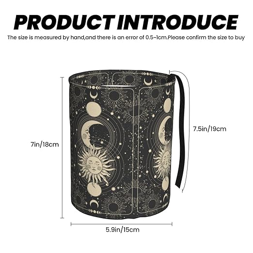 BEIANSHUO Vintage Sun Moon Stars Car Trash Can Collapsible Garbage Can,Hanging Trash Bag Water Proof with Suitable for Storage for Car Interiors,Home