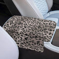 Car Armrest Storage Box Mat, Grey Leopard Car Center Console Cover, Vehicle Armrest Seat Box Cover Accessories Interior Protection for Most Vehicle, SUV, Truck, Car