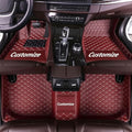 Custom Car Floor Mat Compatible with 97% Car Models Luxury Leather All Weather Waterproof Anti-Skid Full Coverage Car Mats (Wine)