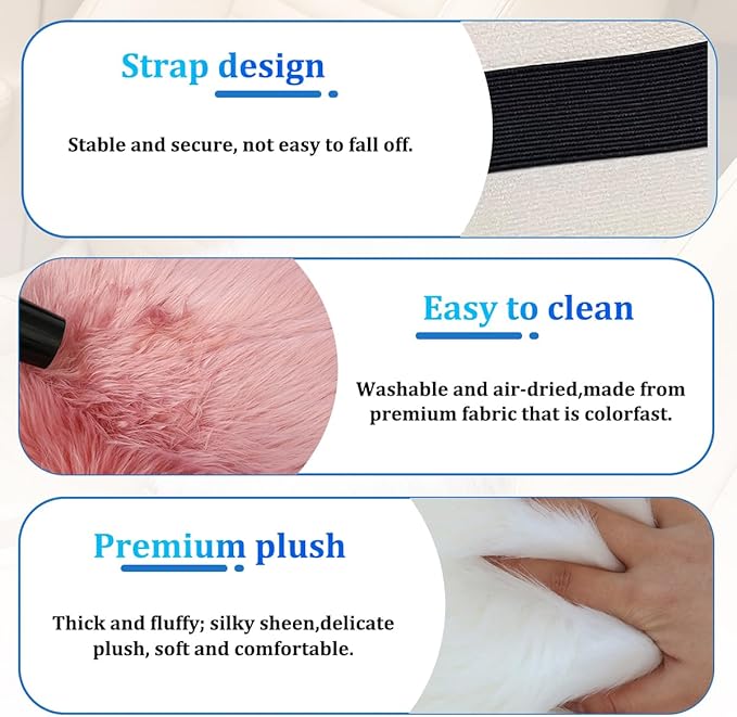 Car Center Console Cover, Fluffy Soft Vehicle Middle Console Arm Rest Cushion Pad, Furry Automotive Interior Armrest Seat Box Protector Decoration Accessories, Universal Fit (Light Pink)