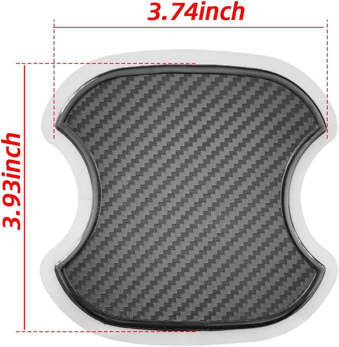 4PCS Car Door Handle Cup ScratchProtectors, TPU Carbon Fiber Pattern 3D Traceless Sticker, Car DoorHandle Paint Cover Guard Pad