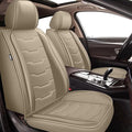 DISUTOGO Seat Covers Fit for Cube 2009-2014 Front Seat Covers Faux Leather Car Seat Covers Breathable Waterproof Car Seat Protector (2 Seats, Beige)