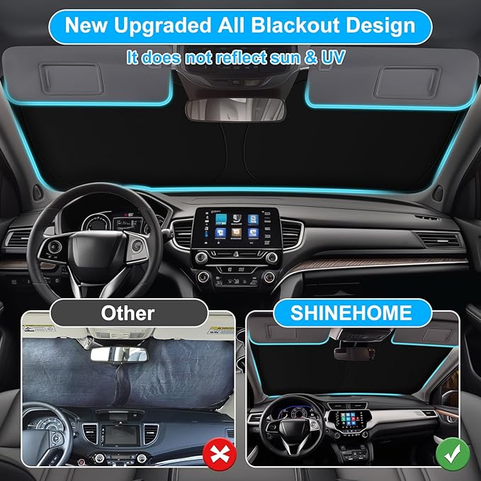SHINHOME Windshield Sun Shade for 2023 2024 2025 2026 Honda CRV SUV, LX, EX, EXL, Sport, Sport-L,Touring Hybrid, Front Window Sun Visor Blocks UV Rays Foldable CR-V Accessories