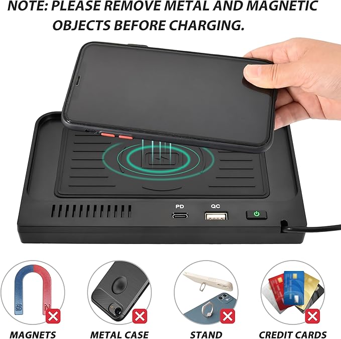 KEWISAUTO Wireless Charger for 2020-2024 Ford Explorer, USB Ports Center Console Charging Panel Fast Phone Charger Pad for Ford Explorer 2020 2021 2022 2023 2024 Accessories