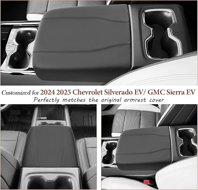 SKTU Upgrade 2024 2025 2026 Chevy Silverado EV Center Console Cover 2024-2026 Silverado EV Armrest Cover Silverado EV Console Pad 2024 2025 2026 Chevy Silverado EV Accessories Center Console Cushion
