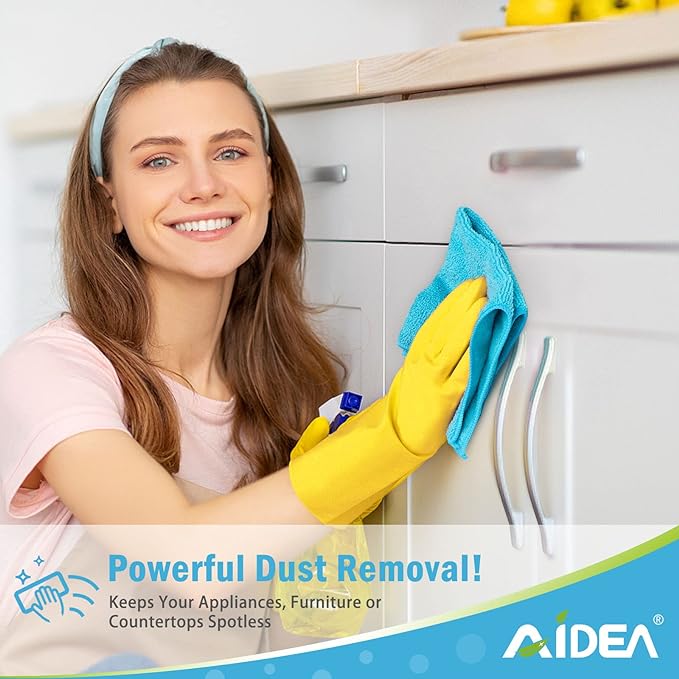 AIDEA Microfiber Cleaning Cloth-50PK, Soft Microfiber Towels for Cars, Absorbent Cleaning Rags, Lint-Free Streak-Free Wash Cloths for House, Kitchen, Window(12in.x12in)