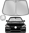 Fonowka Windshield Sun Shade for 2015-2021 Mer-CED-ES-Ben-z C Class W205 C250 C300 C400 Foldable Sun Sunshade for Car Front Window Blocks UV Rays Automotive Interior Protector Custom Fit Accessories