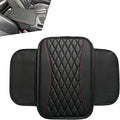 Car Center Console Cover, Patchwork Leather Armrest Cover Cushion with 2 Storage Bag, Waterproof Comfortable Auto Arm Rest Pad, Universal Center Console Protector for Sedan, SUV (Black)