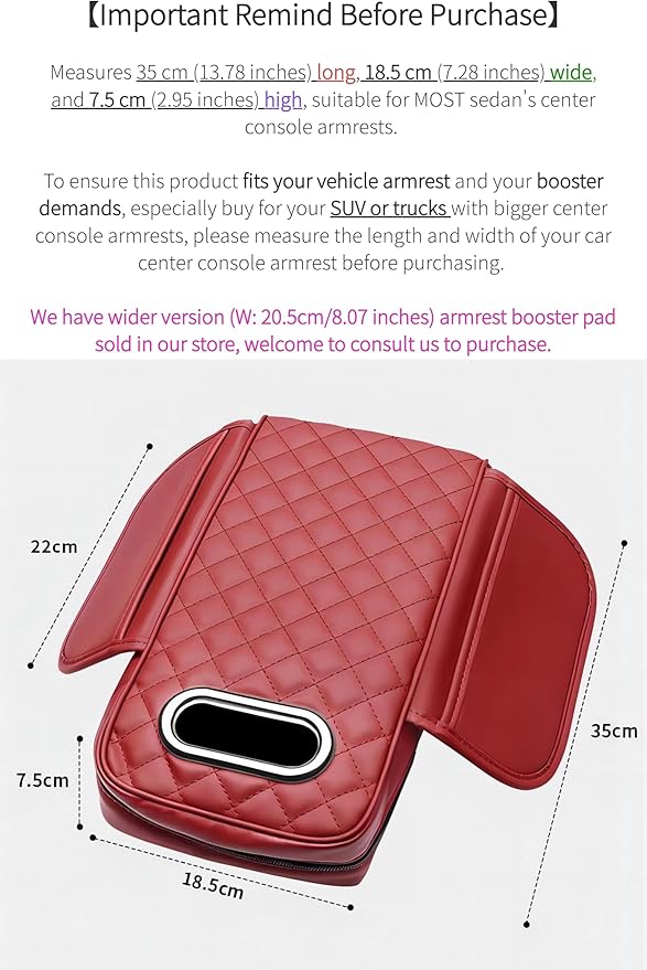 Center Console Cover Arm Rest Cover Cushion Leather Car Armrest Box Pad with Pocket and Tissue Box Auto Armrest Cover for Sedan Vehicle (Beige)