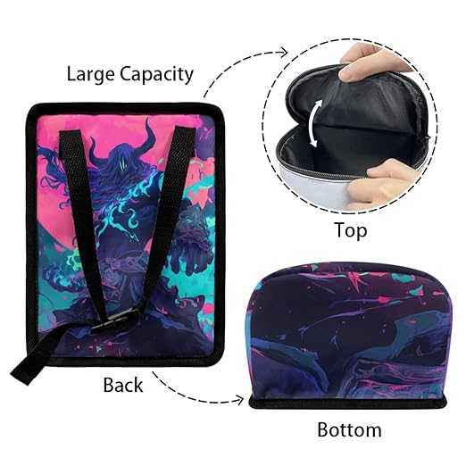 1.2 Gallons Car Trash Can for Back Seat, Hell Lord Hanging Car Trash Can, Adjustable Hanging for Tail of Console/Back of Seats, with Zipper Leak-Proof Lid Design, Mini Size for Convenience